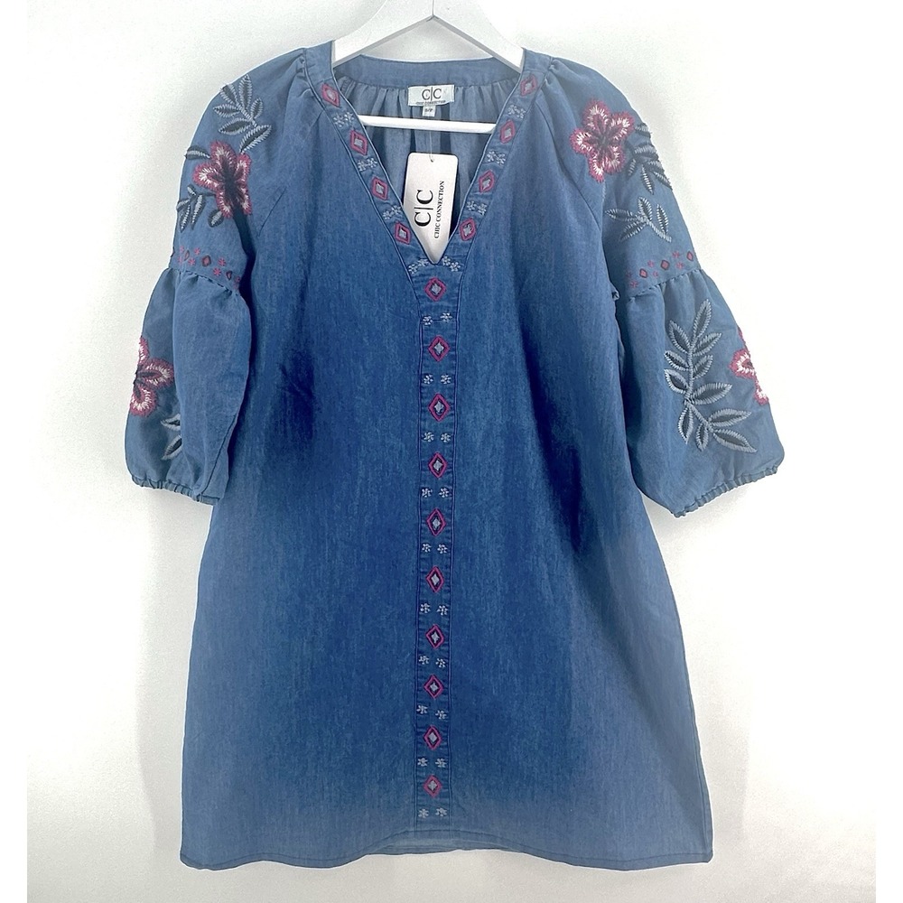 CC Chic‎ Connection Women Embroidered Boho Peasant Tunic NWT R1030